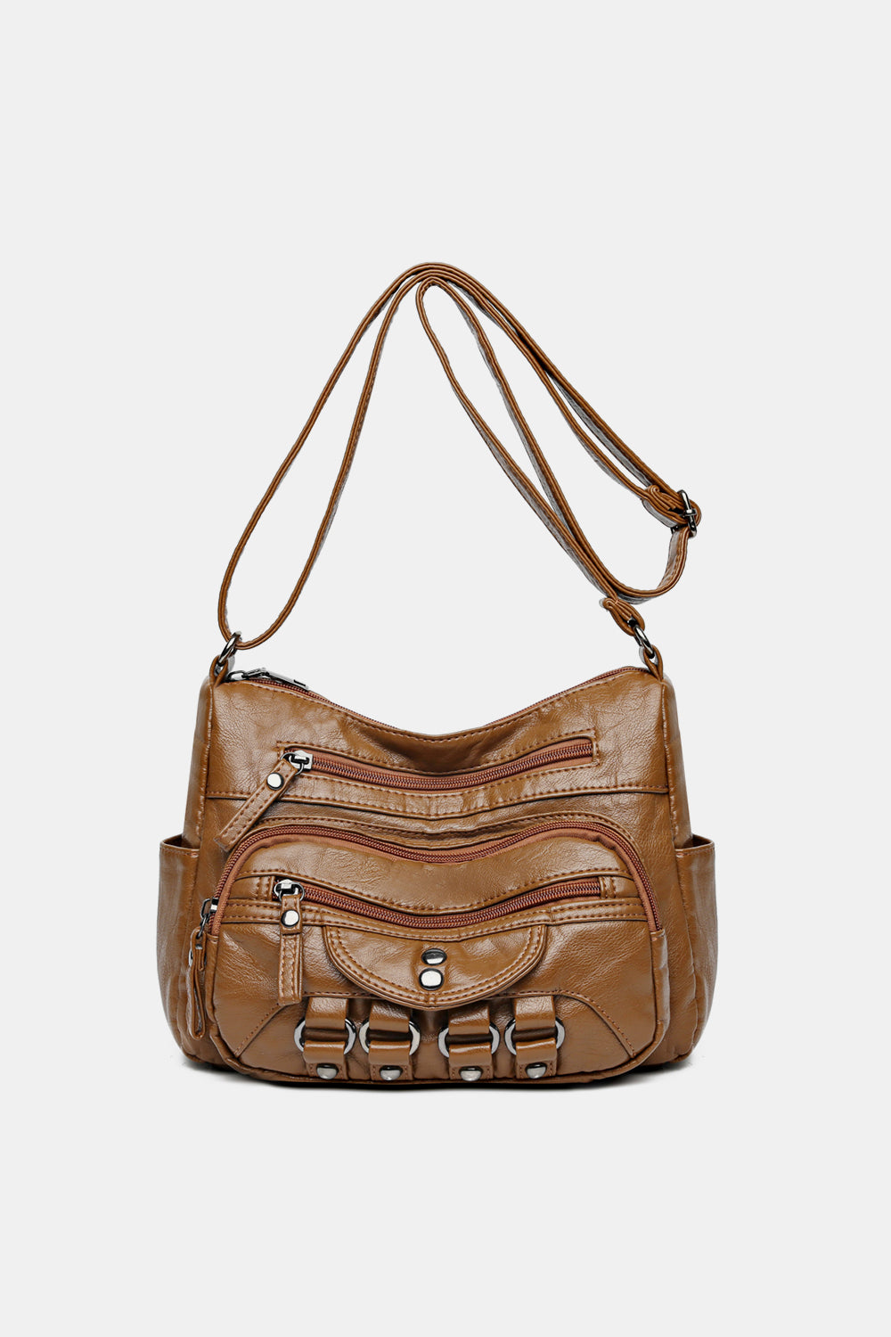 PU Leather Adjustable Strap Crossbody Bag