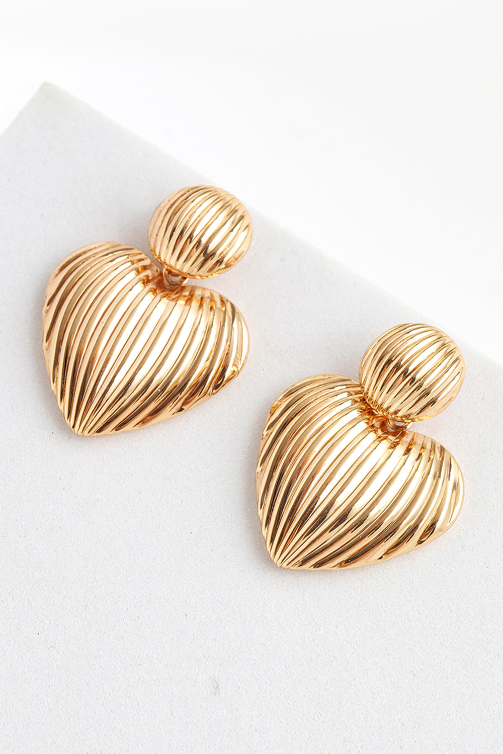 Zinc Alloy Ribbed Earrings