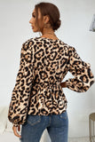 Leopard Puff Sleeve Blouse