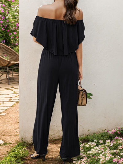 Off-Shoulder Wide Leg Jumpsuit