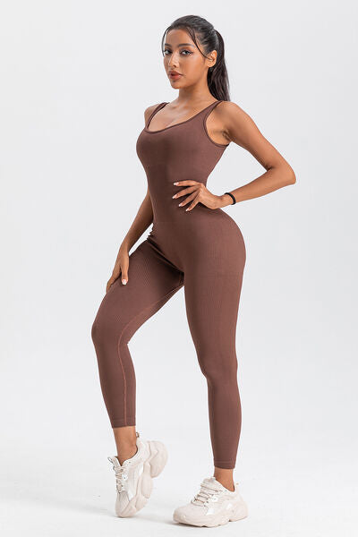 Wide Strap Sleeveless Active Jumpsuit