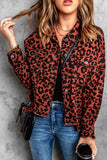Leopard Print Raw Hem Jacket