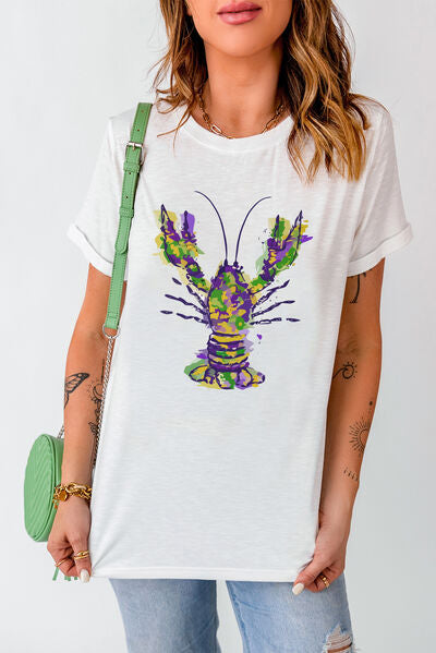 Mardi Gras Lobster Round Neck T-Shirt – La Luna Apparel