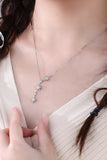 925 Sterling Silver 3 Star Drop Pendant Necklace