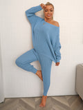Dolman Sleeve Sweater and Knit Pants Set