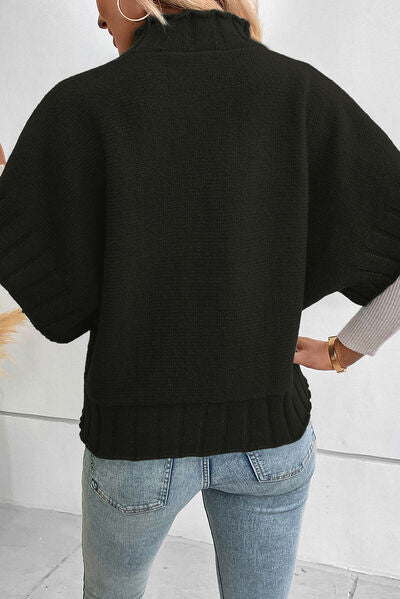 Mock Neck Short Sleeve Sweater